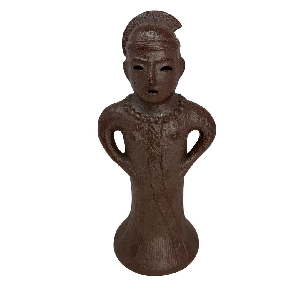 Vintage Japan Pottery Haniwa‎ Figure Statue Earthenware Shamaness Figure Female